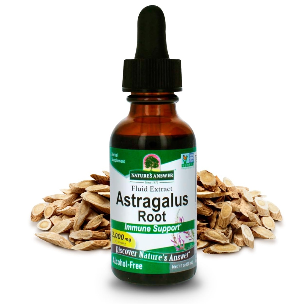 自然之答 Astragalus 根无酒精草药 补充 1 Ounce (2 Pack) | 免疫支持 | 促进心血管健康 | 自然应激解脱