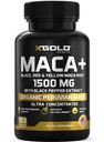 X 黄金健康 有机马卡根粉末 卡普尔 1500mg 配以 Black + 红色和黄色 秘鲁马卡根提取法 Gelatinized, Energy & Mood 补充 男女 + 黑辣椒 最佳收益
