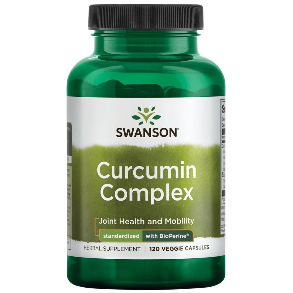 Swanson Crucumin 综合体 -- -- 支持联合健康、流动和身体功能的草药补充剂 -- -- 与生物培素标准化,以达到最大吸收量 -- -- (120Vegie Capsules)
