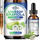 Soursop Graviola液滴 - 8 in 1 Organic Soursop 提取物,配有:老莓, Quercetin, Soursop Bitters 液滴补充剂, 草药 Soursop Oil Graviola Leaf Tincture, 2 Fl Ozt