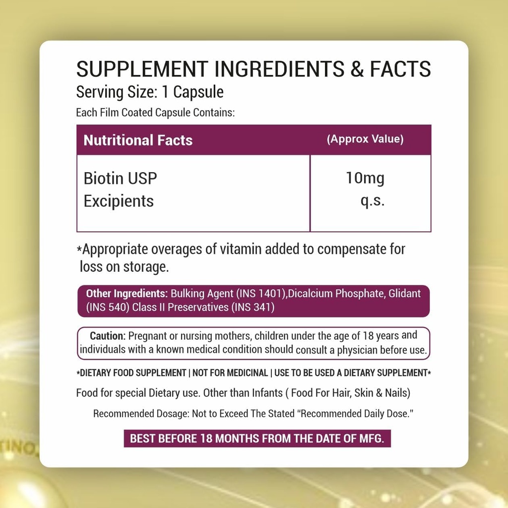 植物基生素补充剂 Capsule 配有 DHT 屏蔽剂 Omega & Biotin, 支持 Keratin 合成 QQ 更强的头发,皮肤和钉子 - 90 Veg Capsules