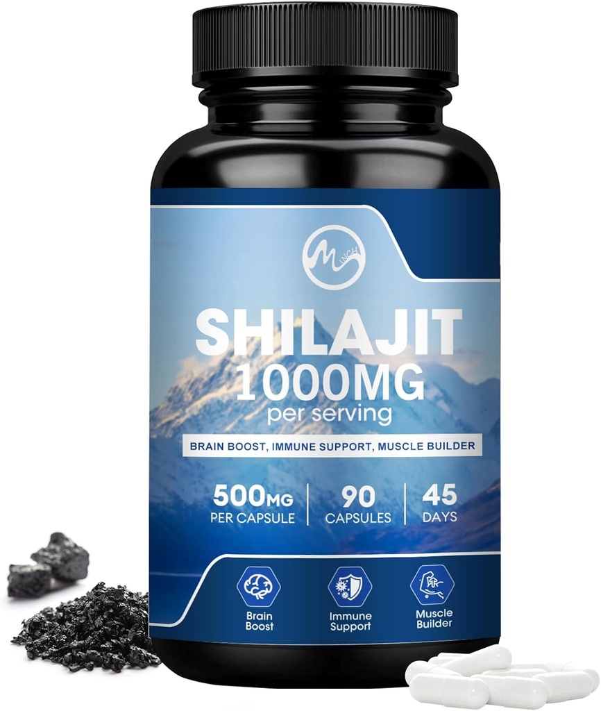 Shilajit补编, Shilajit Capsules 含富尔维奇酸的男女配料, Shilajit 含85+ 能源、性能和免疫健康追踪矿物