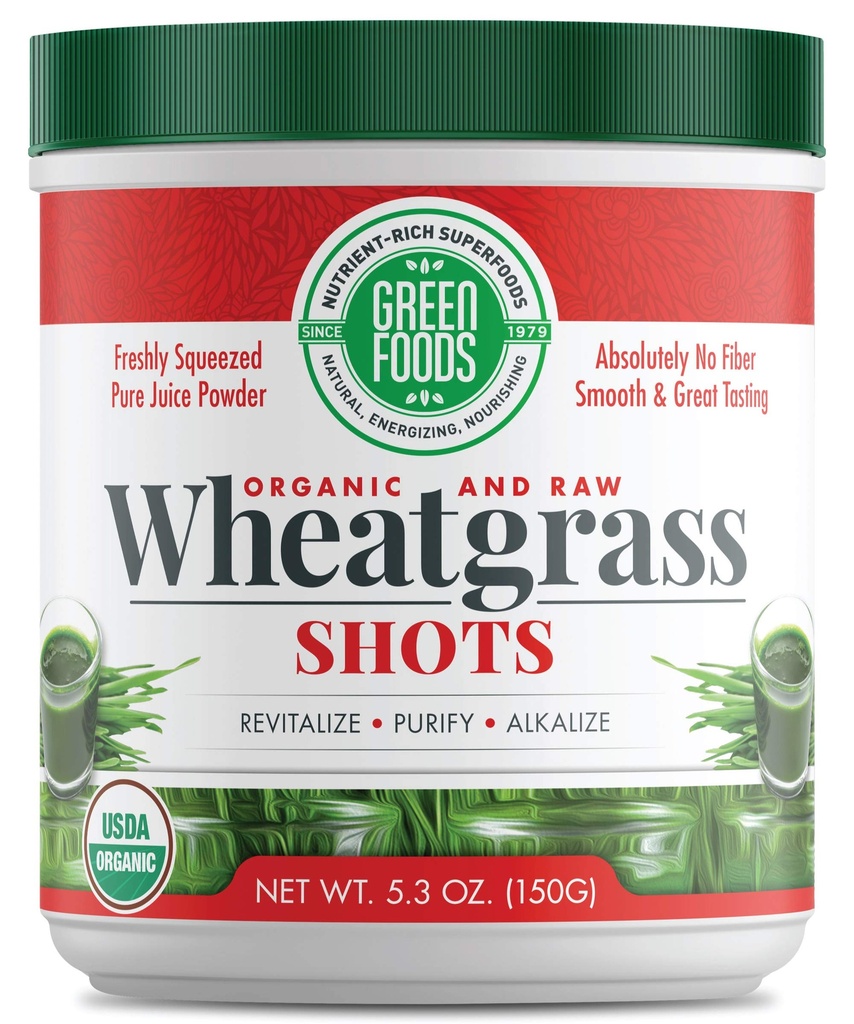绿色食品小麦草(英语:Green Foods Wheet Grass Shots, 5.3 oz) - 经认证的有机,科舍,维冈,非GMO, Raw, Gluten-Free, grown)