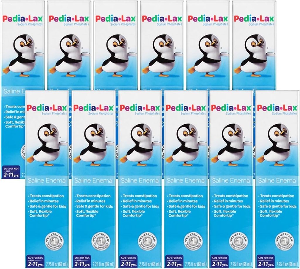 Pedia-Lax Laxative Saline Enema for Kids, Ages 2-11, 2.25 fl oz (12 Pack) 互联网档案馆的存檔,存档日期2013-12-02.