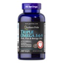 清教徒的"三重活性Omega 3-6-9鱼、Flax和Borage Oils,心脏、联合和细胞健康支持的饮食补充,240快速释放软胶