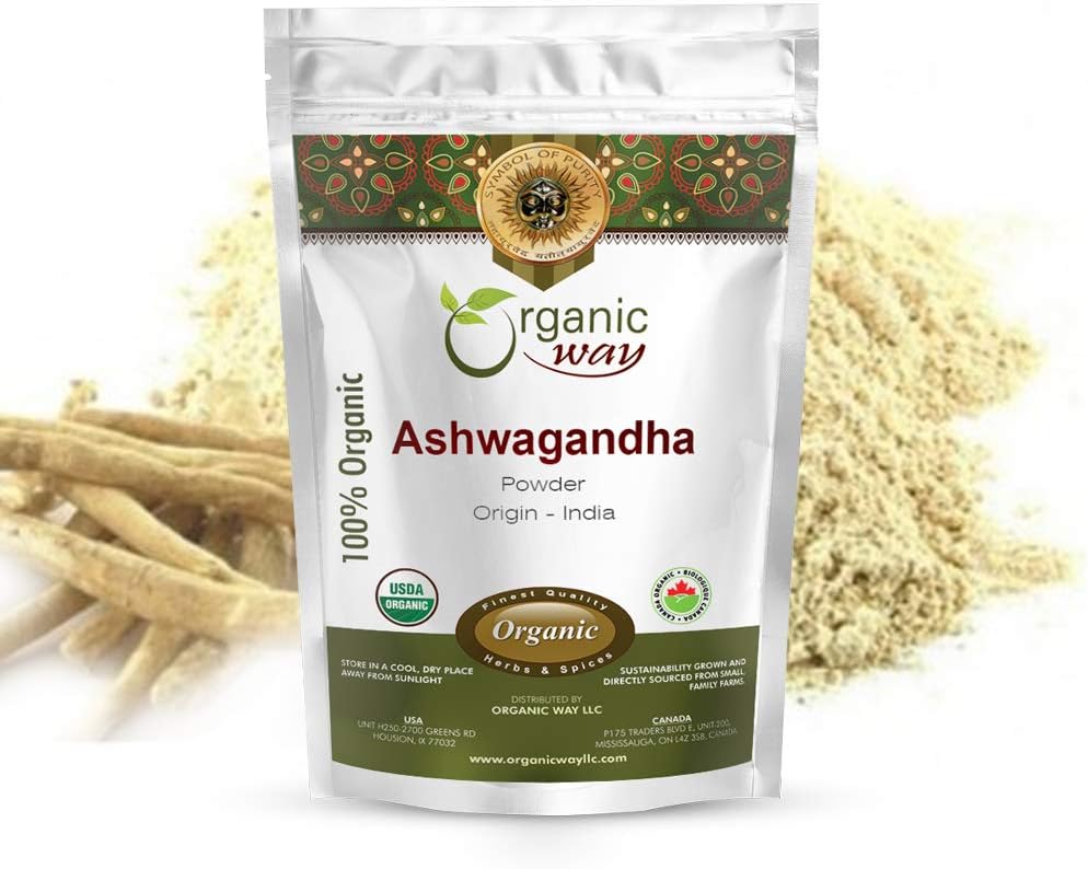 有机方式 Premium Ashwagandha 根粉(Wisania somnifera) - 有机和科舍认证 | Vegan | Non GMO & Gluten Free | Official | Official |  Origin  Origin 印度 | 1/4 Lb(4 Oz)