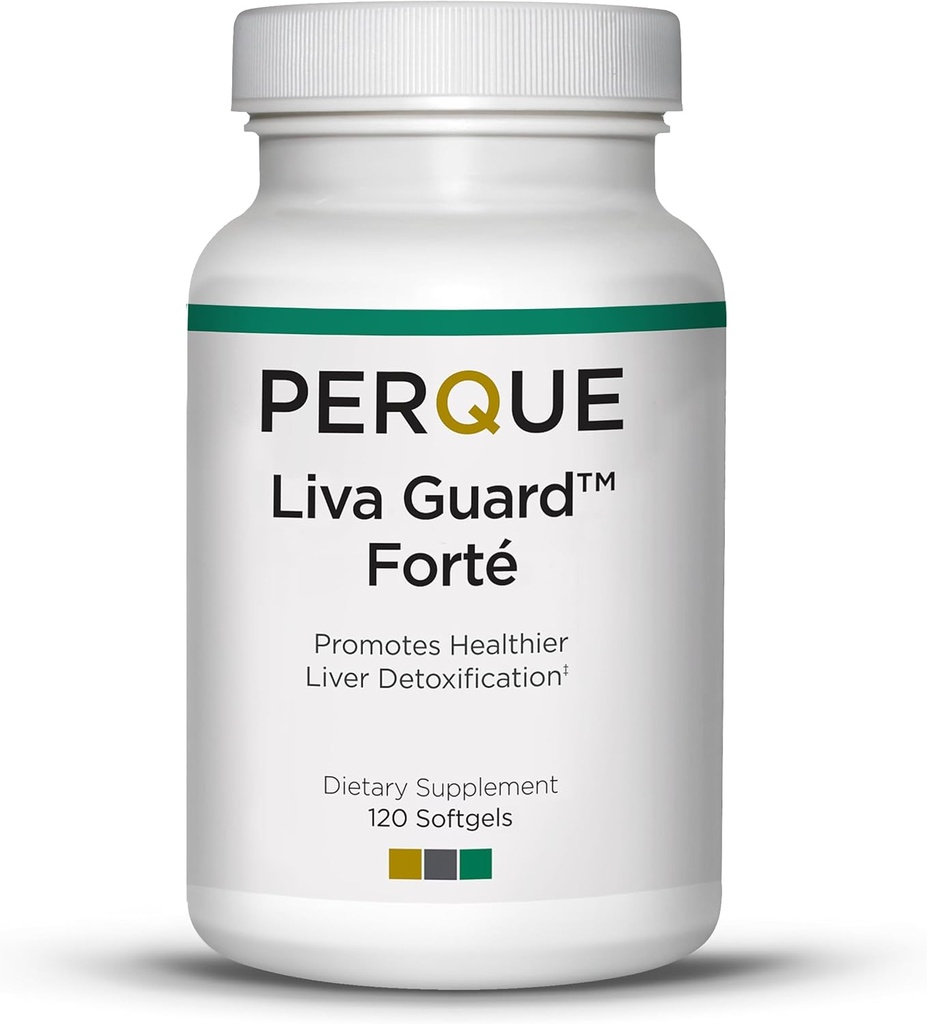 PERQUE Liva Guard Forte 120 Softgels – 肝功能与解毒的草本和抗氧化剂公式 – 支持元和细胞健康 – 非GMO,Gluten-Free,蔬菜公式 – 120 Counter