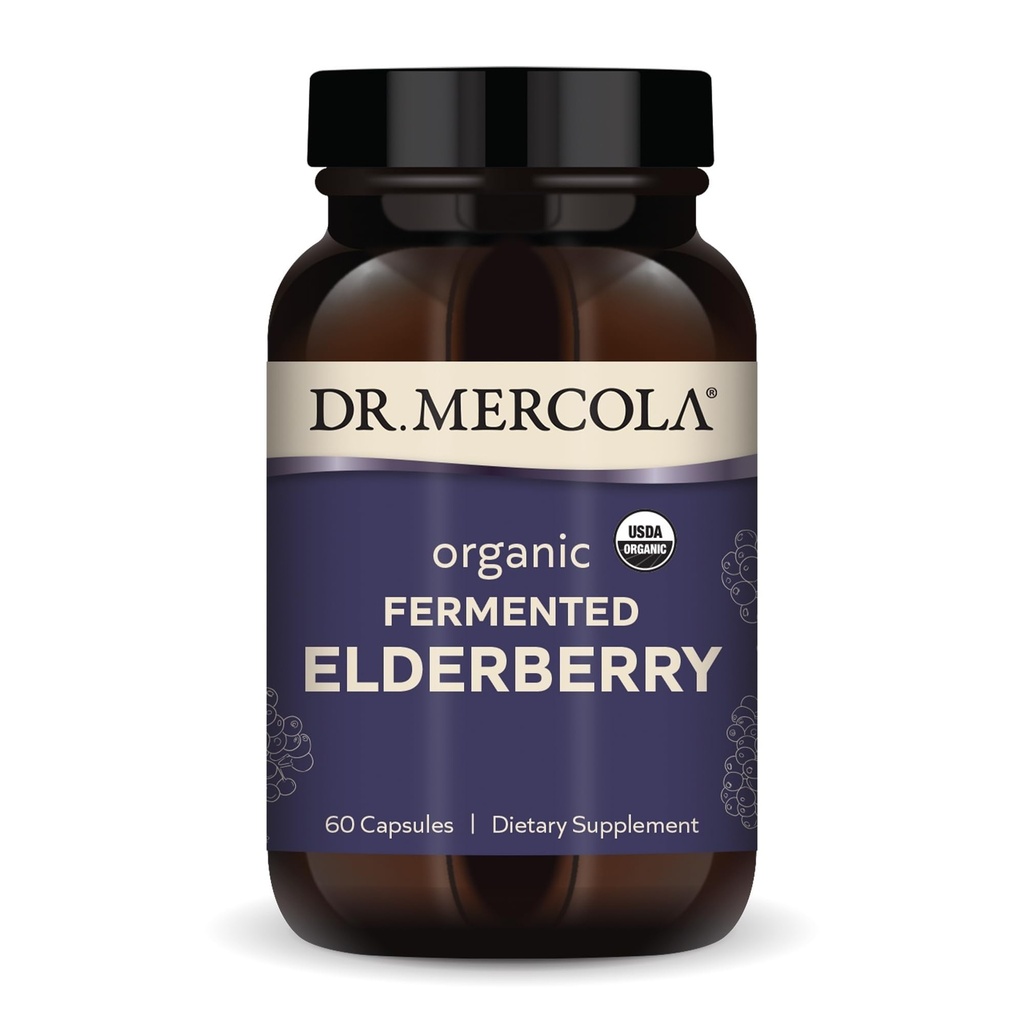 Mercola 有机发酵草莓博士,30名服务员(60名卡普尔人),饮食补充,支持呼吸卫生,非GMO,认证的USDA 有机体