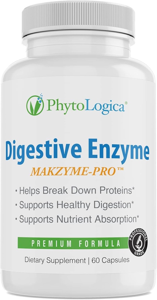 消化酶,有Makzyme-Pro,酶和Probiotic补充,支持健康消化,增强营养吸收,非GMO,无胶原,Vegan,Natural,60 Capsules