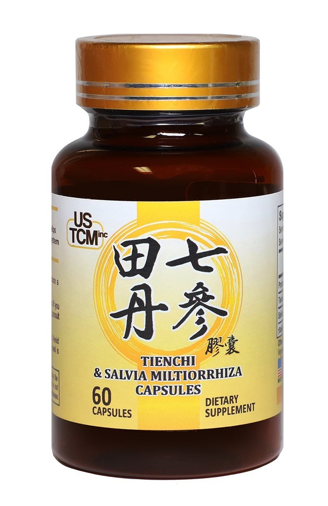 Tienchi Danshen Capsules Pseudoginseng Notoginseng Sanqi Salvia Miltiorrhiza Red Sage Capsules 500mg 60 Vegetable Capsules 100% Natural No Preservatives for Healthy Cardiovascular System Made in USA