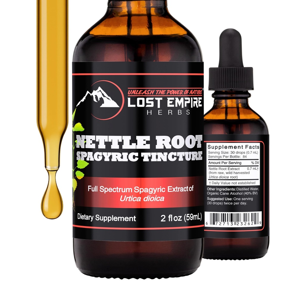 失落的帝国草本植物 Nettle 根提取 Spagyric Tincture (2 fl oz) - 野生收获 从补充男性, Urinary 函数, BPH, 头发丢失 - 第三方实验室测试