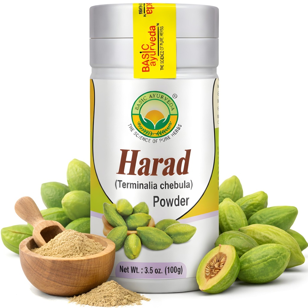 BASIC AYURVEDA Haritaki 粉末 → 3.53 Oz(100g) →有机哈拉德 粉末用于健康消化 → 自然末期 Chebula