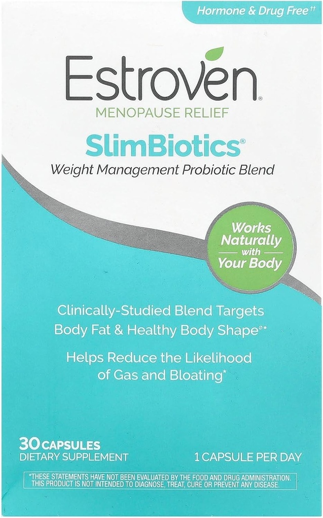 Estroven SlimBiotics,《妇女体重管理更年期补编》,30种Capsules,B类维生素,支持代谢健康,为消化性健康提供抗毒和减肥