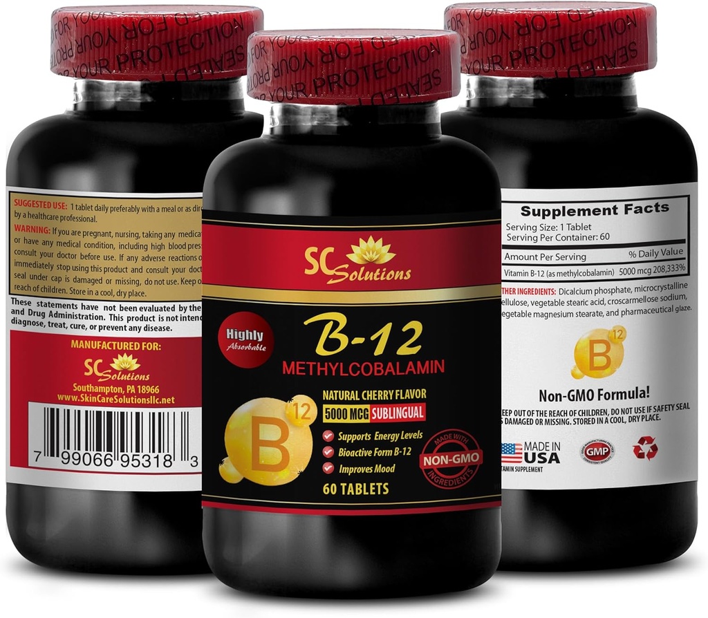 维生素b12和镁补充剂 -- -- METHYLCOBALAMIN VITAMIN B-125000 -- -- 50岁以上妇女的最佳维生素加能量、40岁以上男子的最佳维生素、能量增压胶囊 -- -- 1瓶60片