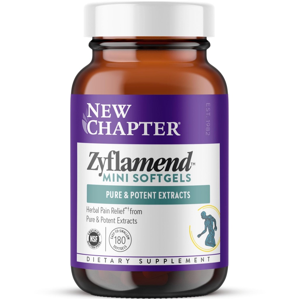 新的章节 ZyflamendTM 小型软胶,多Herbal Pain Reliver+ 联合补编,10 in-1 超级食品混合剂,与Ginger & Turmeric 用于健康炎症反应, 小型软胶, 180 Counter