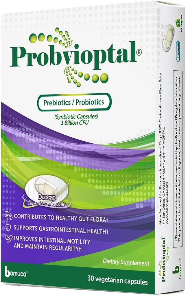 Probviptal, 30 Capsules (330个单位), Probiotics & Prebiotics, Duocap, 1 亿 CFU, Gluten Free