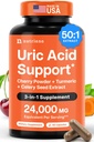 3 in 1 Uric Acid Flush Cleanse – Turmeric & Celery种子增购 – Feet and Joint Support – 60 Veggie Capsules – Tart Cherry 配有 Turmeric & Celery 种子增购 – 脚和联合支持 – 60 Veggie Capsules