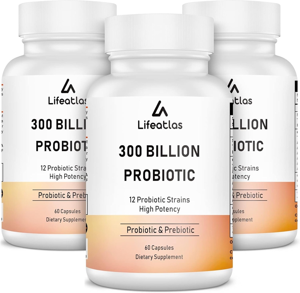 300亿CFU Probiotics - 女性和男性的Probiotics, 12 Probiotic Strains Plus Prebiotic, 用于Imune & Digestive, Gut Health, Bloating, Shelf Stable - 180 Capsules...