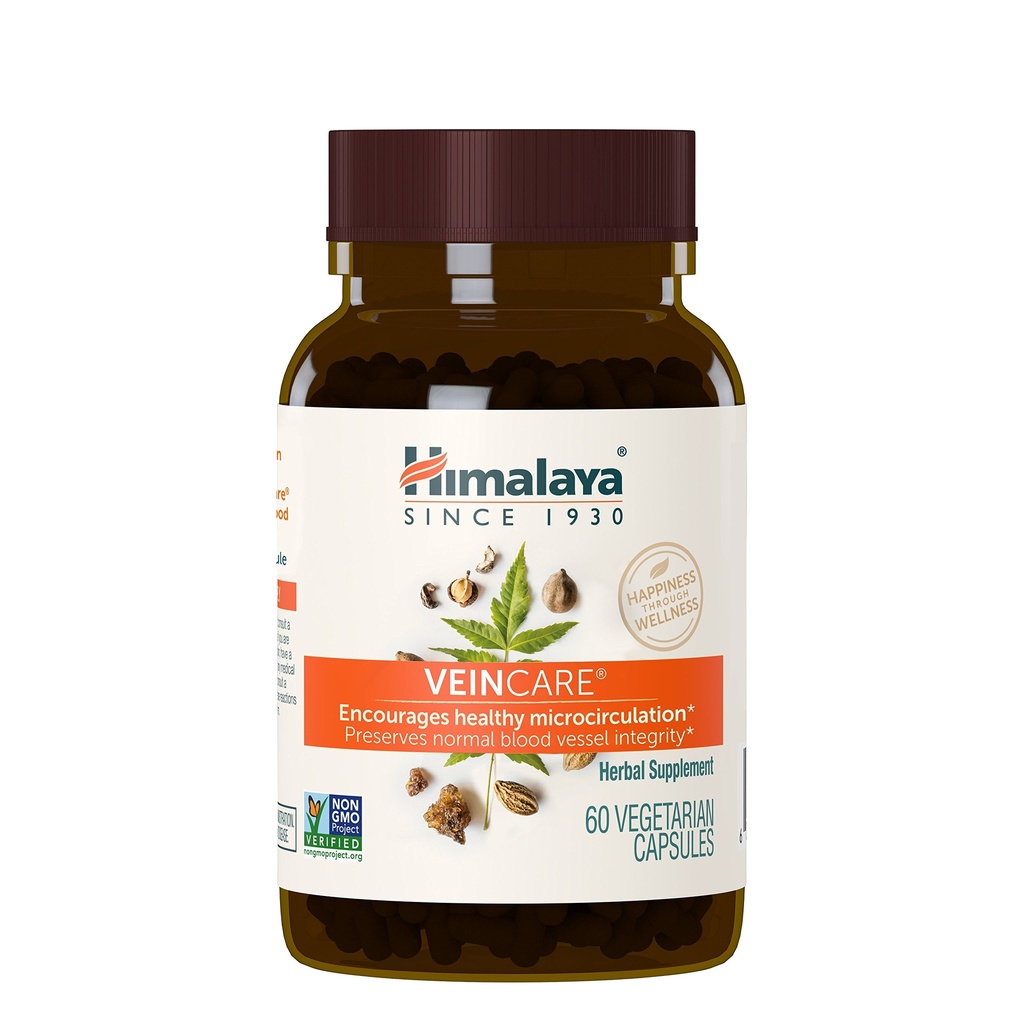 Himalaya VeinCare - 环食和直肠舒适的草本植物支持补充剂 - Vegan, N-GMO, Gluten Free, 300 mg, 60 Capsules