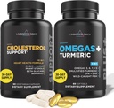 Livingood Daily Cholesterol Supports, 60 Vegetarian Capsules - CoQ10, Plant Sterols, Plant Sterols, Bergamot, & Garlic 补充 支持心脏健康和健康的利皮生产 - 非GMO & Vegan