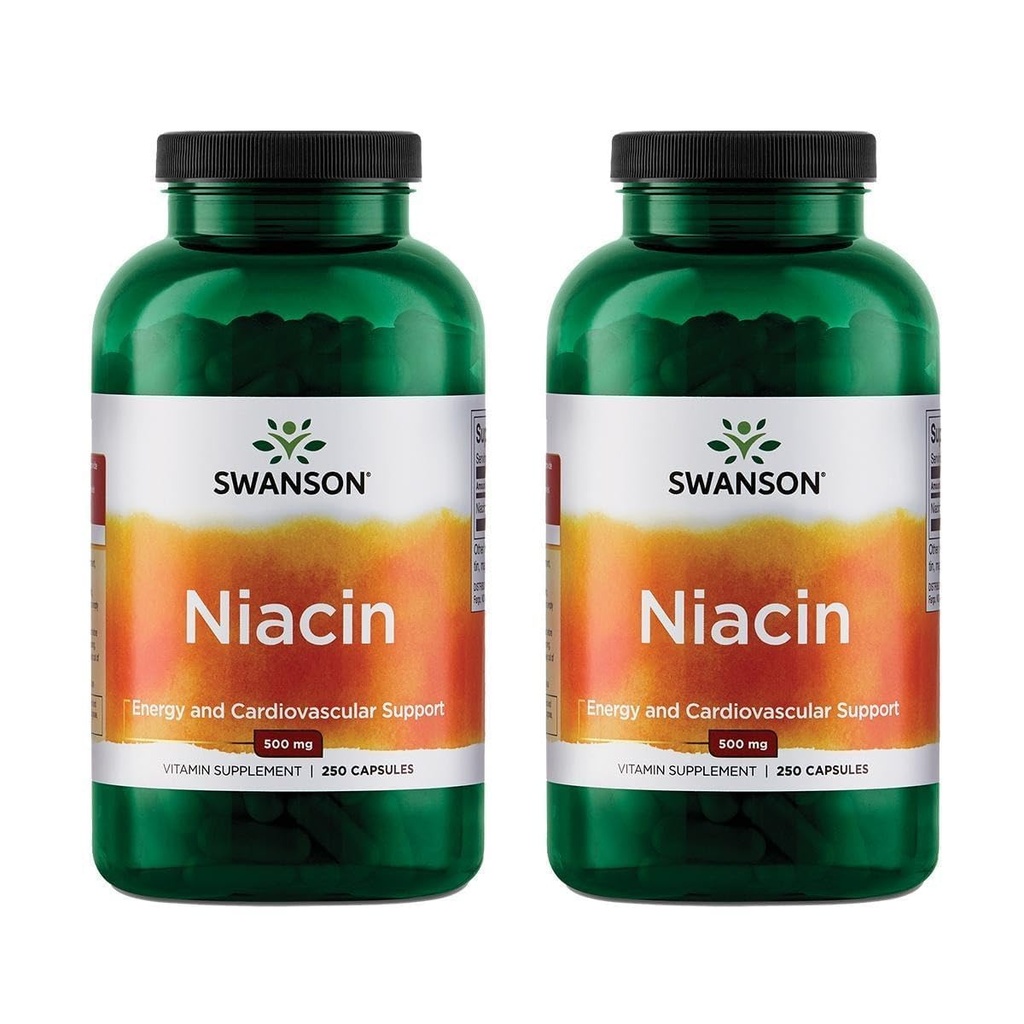 Swanson Niacin(B3) 心肌健康支持 碳水化合物代谢 500毫克 250 capsules(2 Pack)