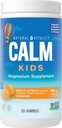 自然生命力 CALM 儿童 镁补充剂 Gummys, Gummys for balanced Mood, 支持健康发展, Gluten Free, Vegan, Sweet Citrus Flavored - 60 Gummys