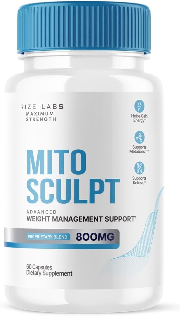 rizes 实验室 MitoScult Wight Loss Pills - 用 MitoScult 高级公式 Capsules 雕塑你的理想体,用于转换被动员储存的脂肪燃料(60 Capsules)