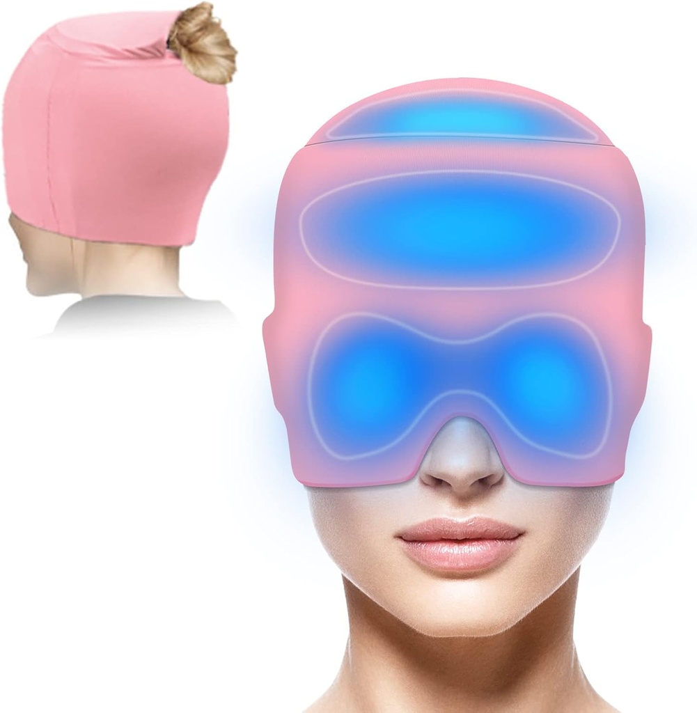 Migraine Relief Cap with Gel Top Presidence, Migraine Sinus 紧张紧张痛苦救济的头痛救济帽, Migraine 冰头包 冰头包 热冷治疗头痛救济帽