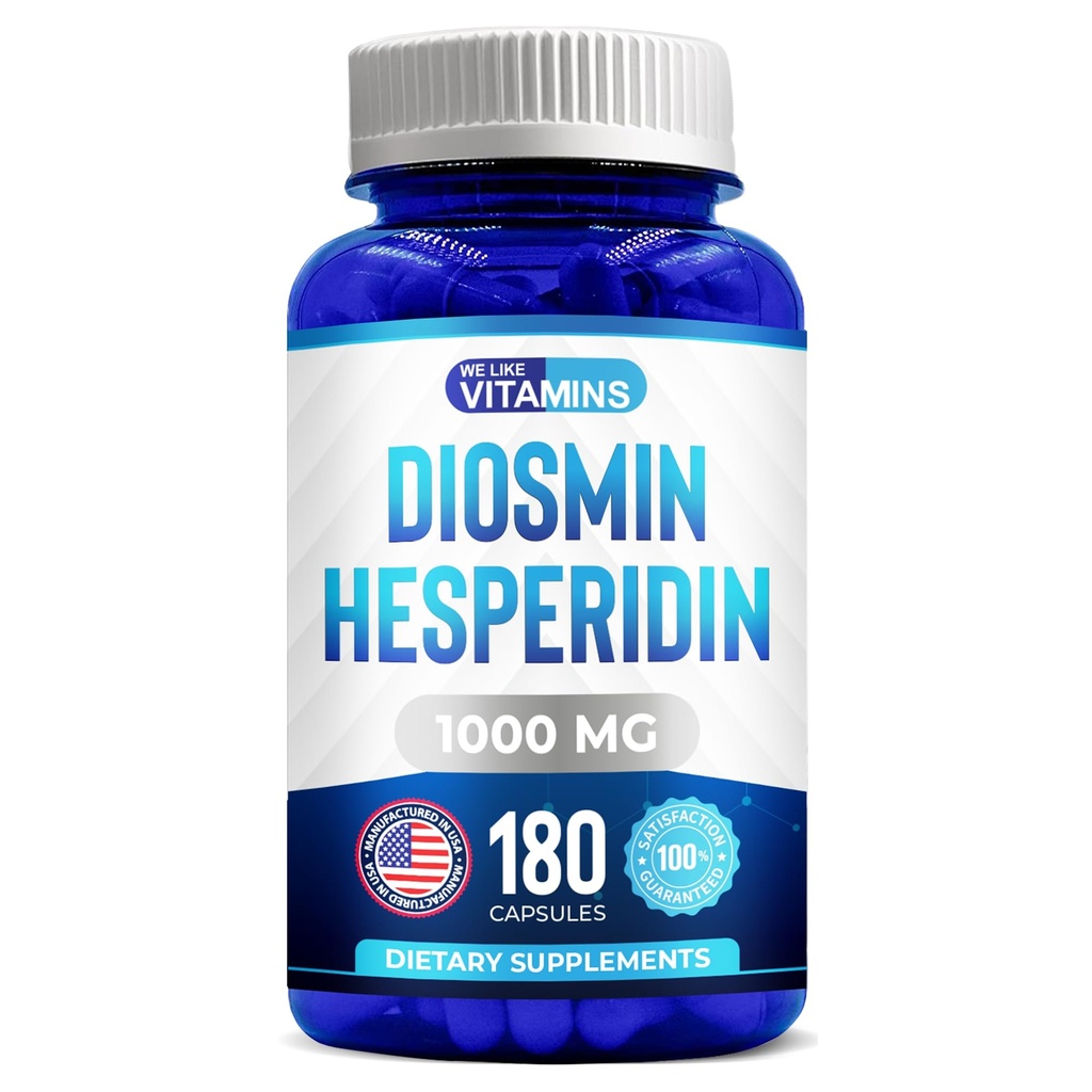 我们喜欢维生素Diosmin Hesperidin 1000mg – 180 Capsules – 90天供应 – Diosmin和Hesperidin 补充 – 帮助支持健康流通,维因,卡皮拉里和莱姆巴底排水