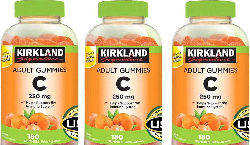 Kirkland 签名 维生素C 成人口服 250毫克,180毫克 计数(3ack of 3)