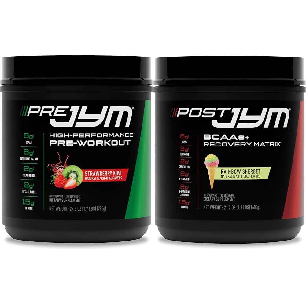 JYM 补充科学 PRE JYM 30 服务 - 草莓 Kiwi & - 与 BCAA , Glutamine, Creatine HCL, Beta-Alanine, 和 More Rainbow Sherbert Flavor, 30 服务, 21.2 oz.