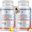 Lukaree Magnesium Complex 500 mg, Glycnate 镁、Malate、Taulate、Citrate Complex 和 Herbal 提取物,高吸收性Chelated 120 Vegan 非GMO Capsules for rest, Energy, Mood