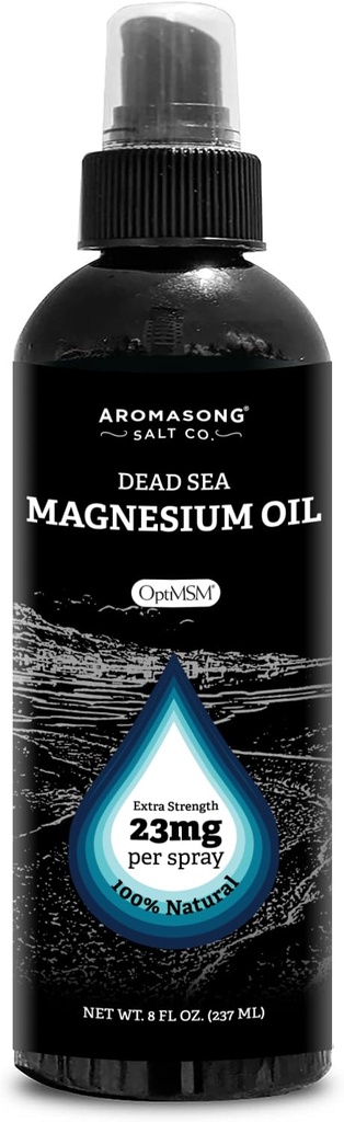 Aromasong Extra strong Ultra-Pure Magnesium Spray + OptiMSM (23mg Magnesium in every Spray) 8 Oz,已知用于腿部不适,促进平静睡眠......