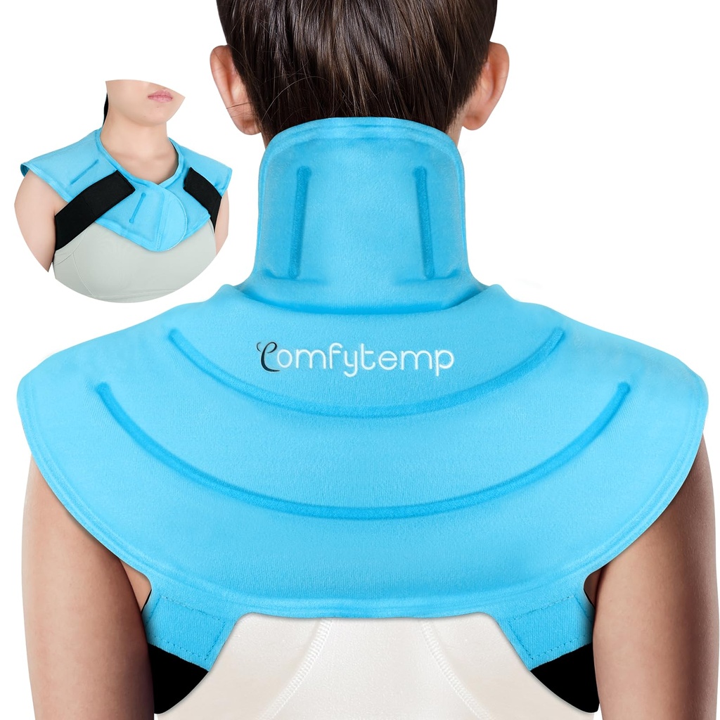 Comfytemp Ice Pack for Neck Shoulders Pain Relief (Small, Bright Blue)