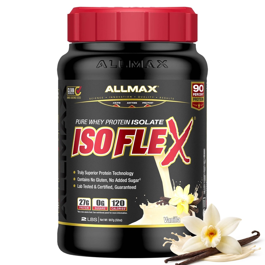 ALLMAX 营养 -- -- ISOFLEX Whey蛋白粉,Whey蛋白隔热,27g蛋白,香草,2英镑