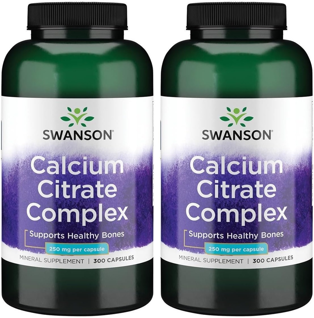 Swanson Calcium Citrate 复杂肌肉骨骼健康支持 矿物补充300卡普尔(2包)