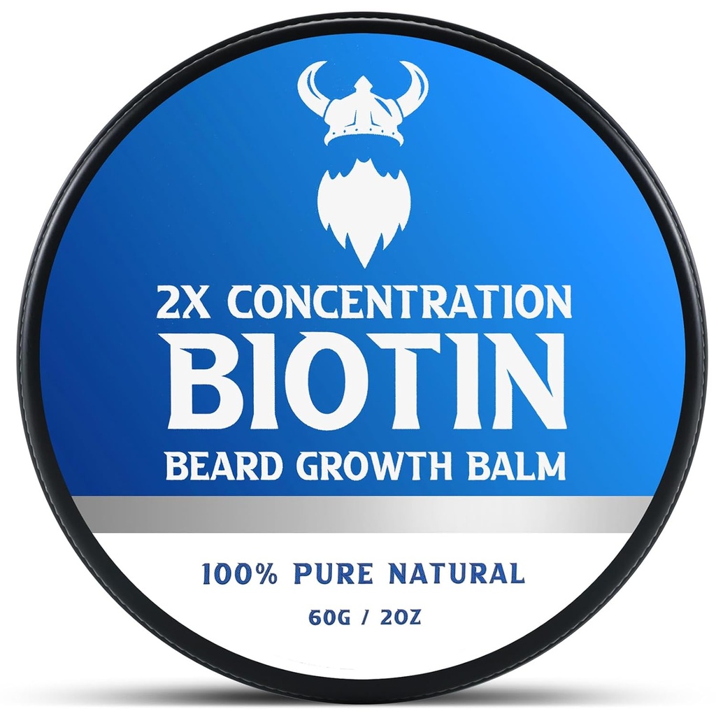 男子生物素胡子蜡(Biotin Beard Balm for Men & Conditioning Beard Wax) - 用卡斯托尔石油天然和有机成份制成 - 水合物和Thickings纤维毛发生长 - 2 Ounce Tin