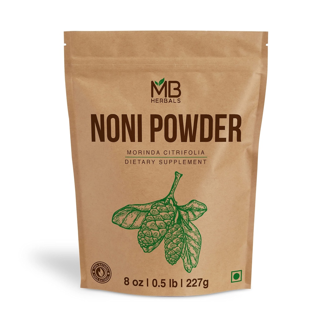 MB Noni 粉末 8 oz → 227g(0.5磅) → Easy mixes with smoothies Juices → 没有防腐剂 → Gluten Free → 每包45枚