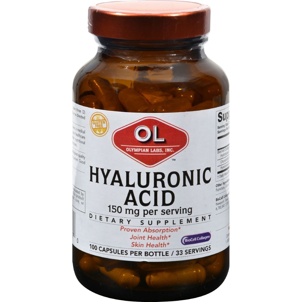 Olympian Labs Hyaluronic Acid 150mg → 99 Capsules → 支持健康连接组织与联合体 - 促进年轻健康皮肤