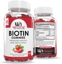 高级Biotin Gummys - 天然草莓Flavor 用于头发,皮肤和钉子支持