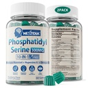 Phosphatidylserine - Nootropic Brian 补编,Focus & Energy Gummys + Bacopa Monnieri, Omega 3, Huperzine A, Methy B12 & B6 老年人,赌徒,工人,非GMO,无咖啡因,无糖,2包