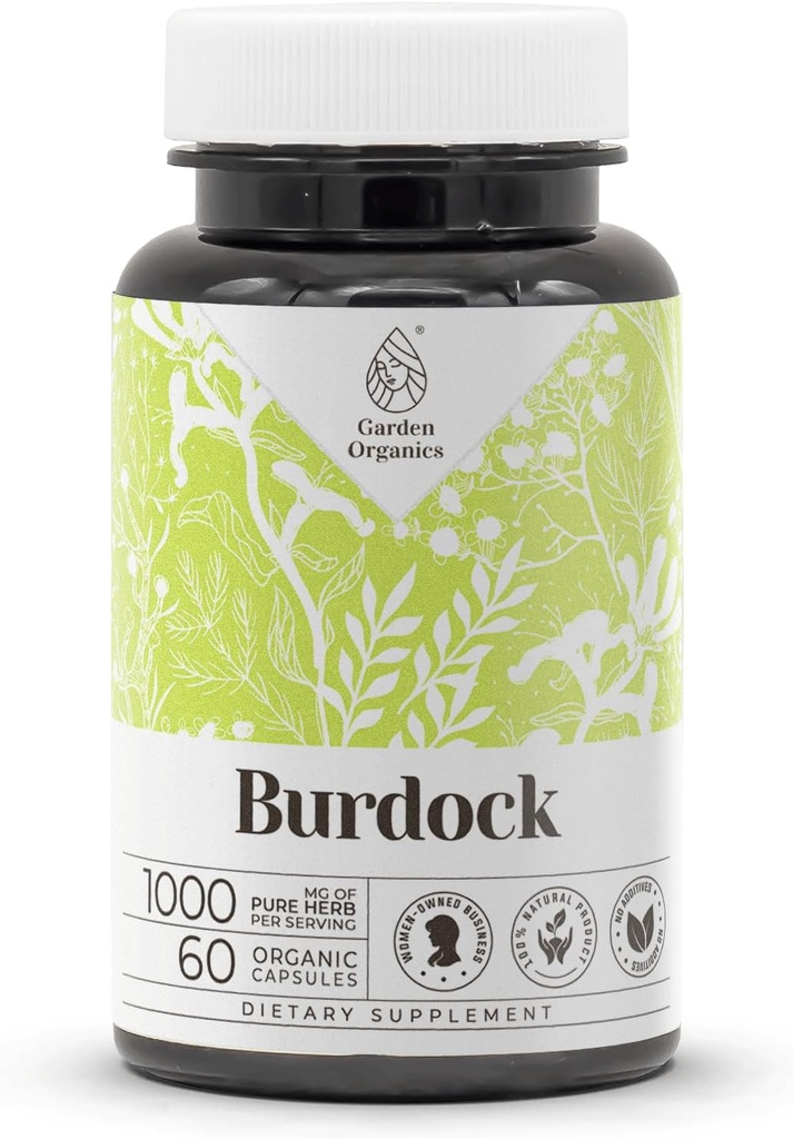 Burdock 60 Capsules → 高概率草药膳食补充剂 → 配蔬菜 Capsules 和 Burdock (Arctium lappa) 干根(60个计数)