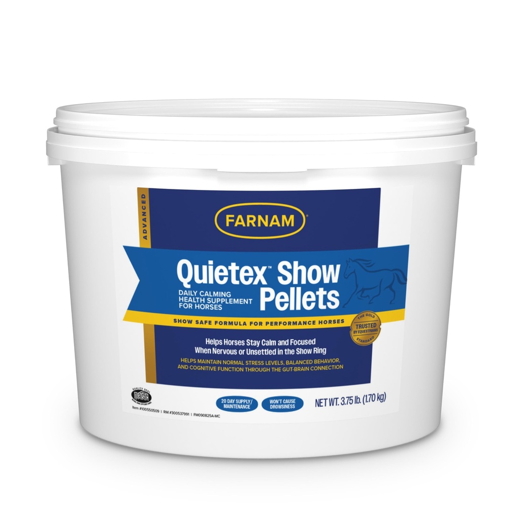 Farnam Quietex 显示 Pellets, 帮助保持马的平静和放松,