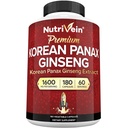 营养素 韩国红Panax Ginseng 1600mg – 外力公式 – 180 Capsules – 助力能量,精神焦点和免疫健康 自然