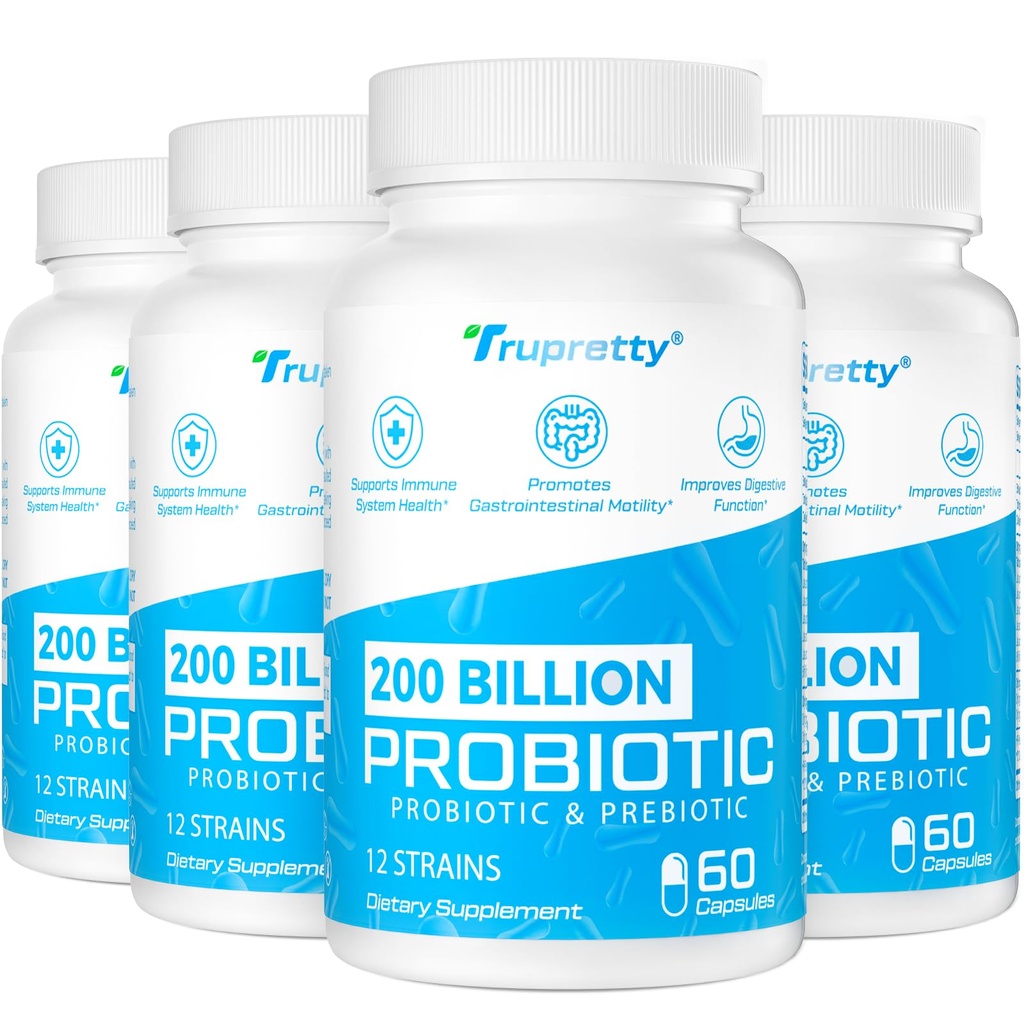 200亿Cfus 12 Strains Probiotic,配有3种有机预生,女性男性的Probiotics,Immune的每日补充,Gut,消化健康,大陆架稳定,非转基因生物,240 Caps(240天供应)