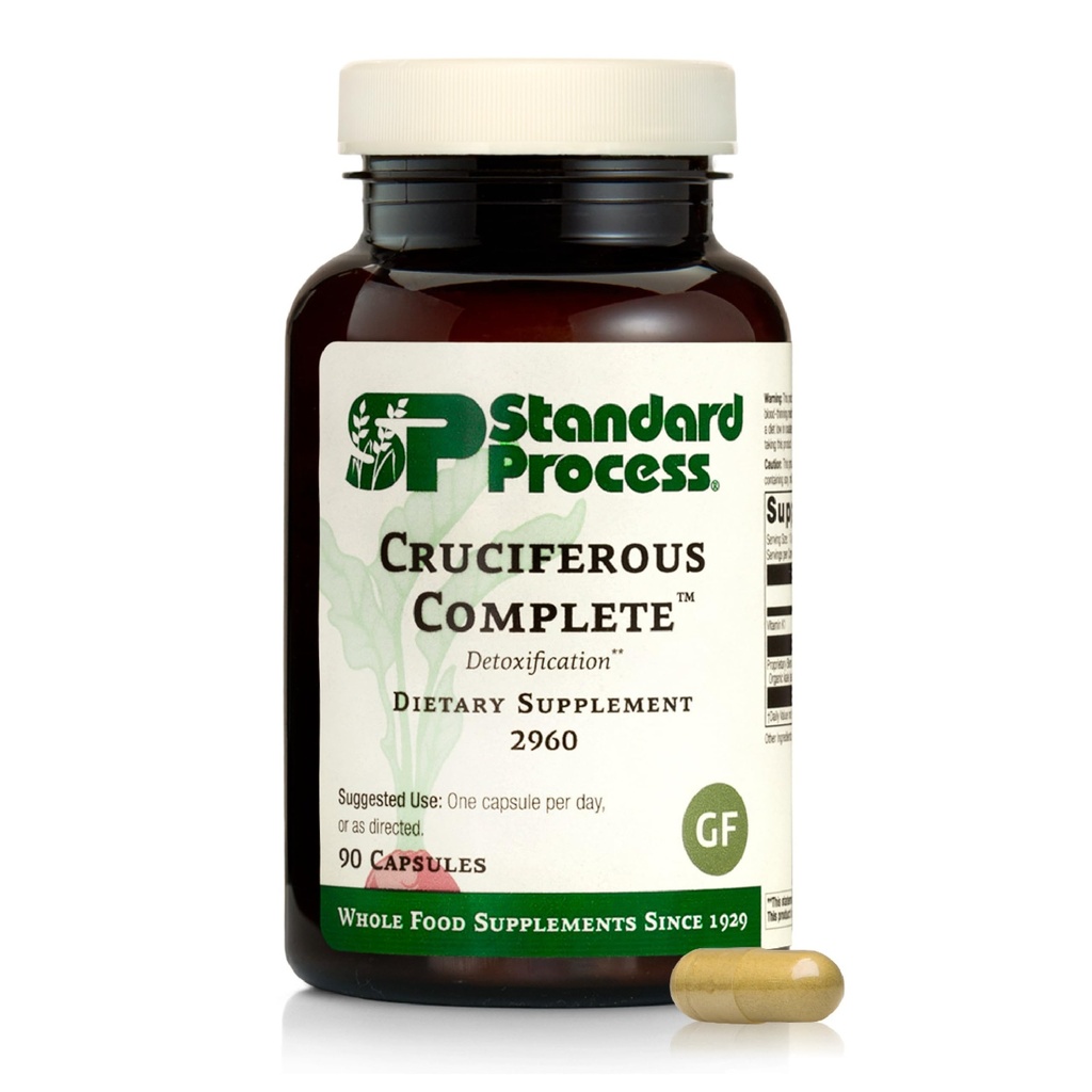 标准工艺 Cruciferus 完成-全食品抗氧化剂,除毒剂和肝脏支持,配有维生素K,有机卡莱和布鲁塞尔芽-90 Capsules