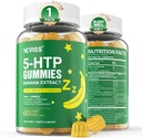 NEVISS 1Pack 5-HTP Gummys + GABA - Melastonin Free - 放松加香蕉提取剂的Gummys,L-Theanine,L-Tryptophan,用于健康休息循环和循环的维生素D3,大脑功能和肌肉放松.