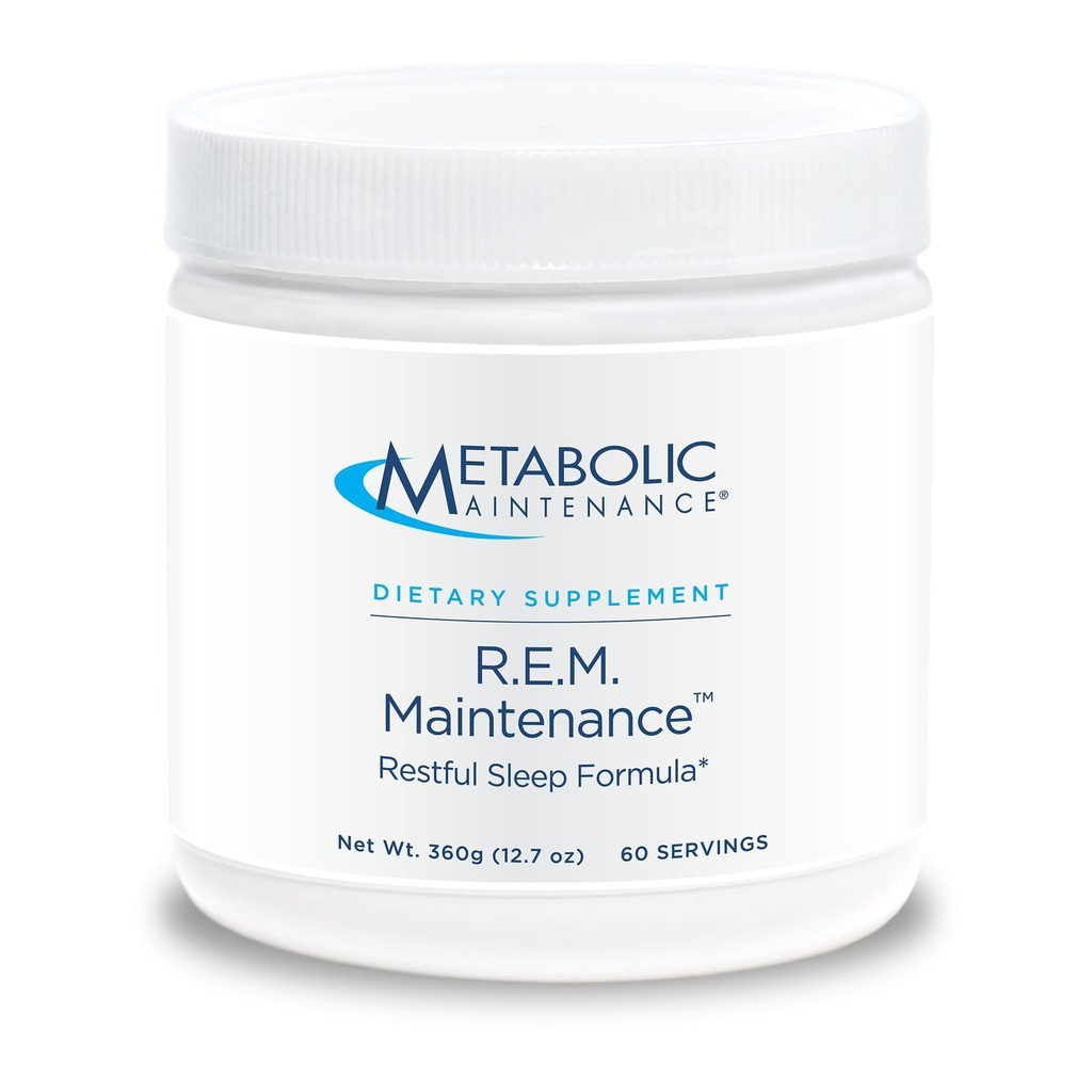 Metabolic 维护 R.E.M. 维护粉 - 天然放松支持 配有Magnesium, Melatonin, 5-HTP + Potassium - 易饮添加,无填充器(366g / 60 services)