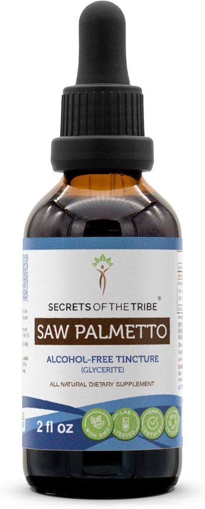 Saw Palmetto 无酒精液体提取器, Saw Palmetto (Serenoa Repens) 干贝里(2 FL OZ)