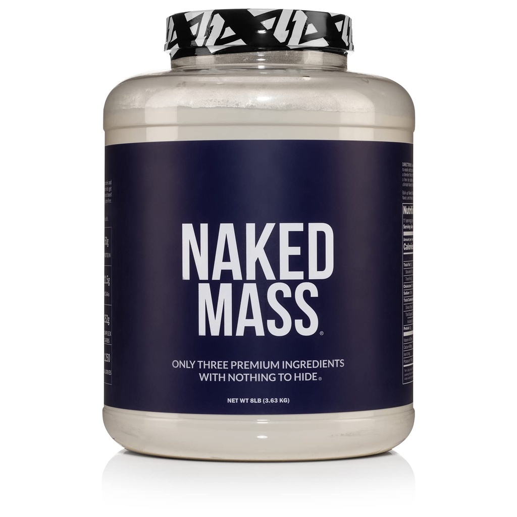 NAKED 弥撒 - 天然增量蛋白粉 - 8 LB Bulk, GMO Free, Gluten Free & Soy Free. 无人工成份 - 1,250卡路里/每架服务